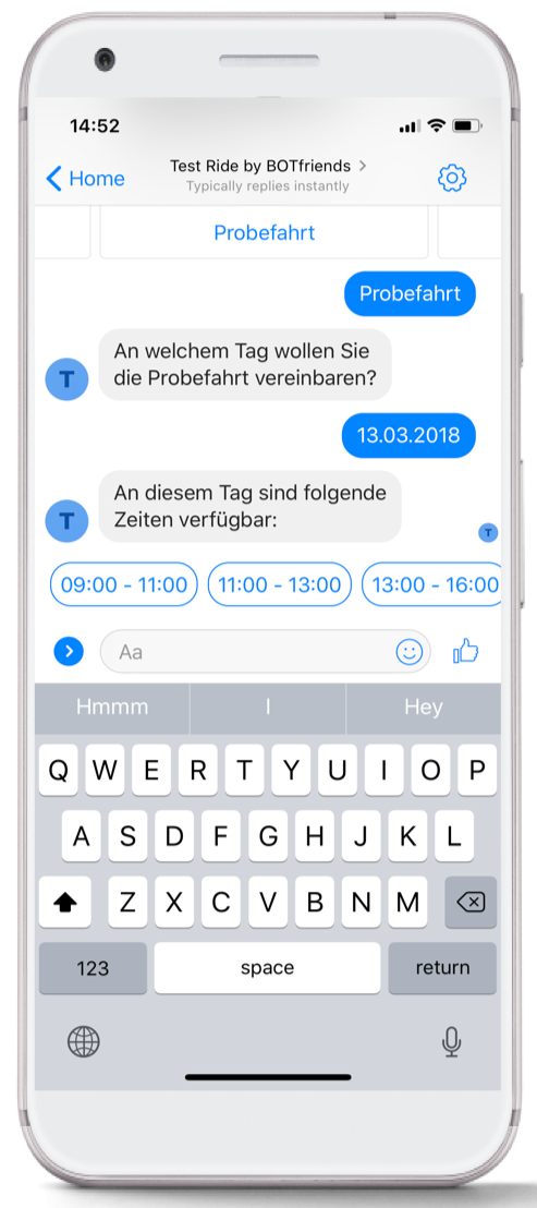 Chatbots für Probefahrten