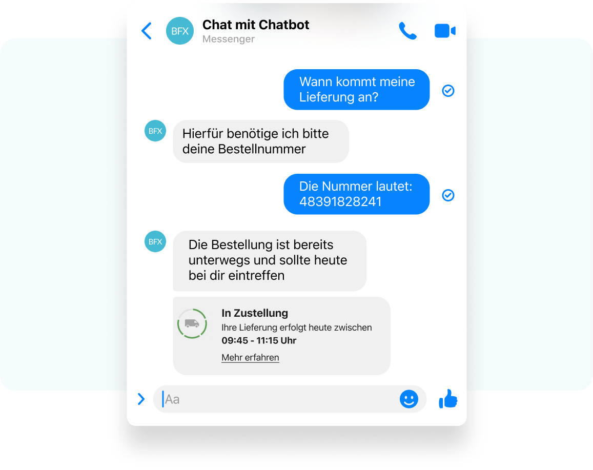 BOTfriends Facebook Messenger Lieferung
