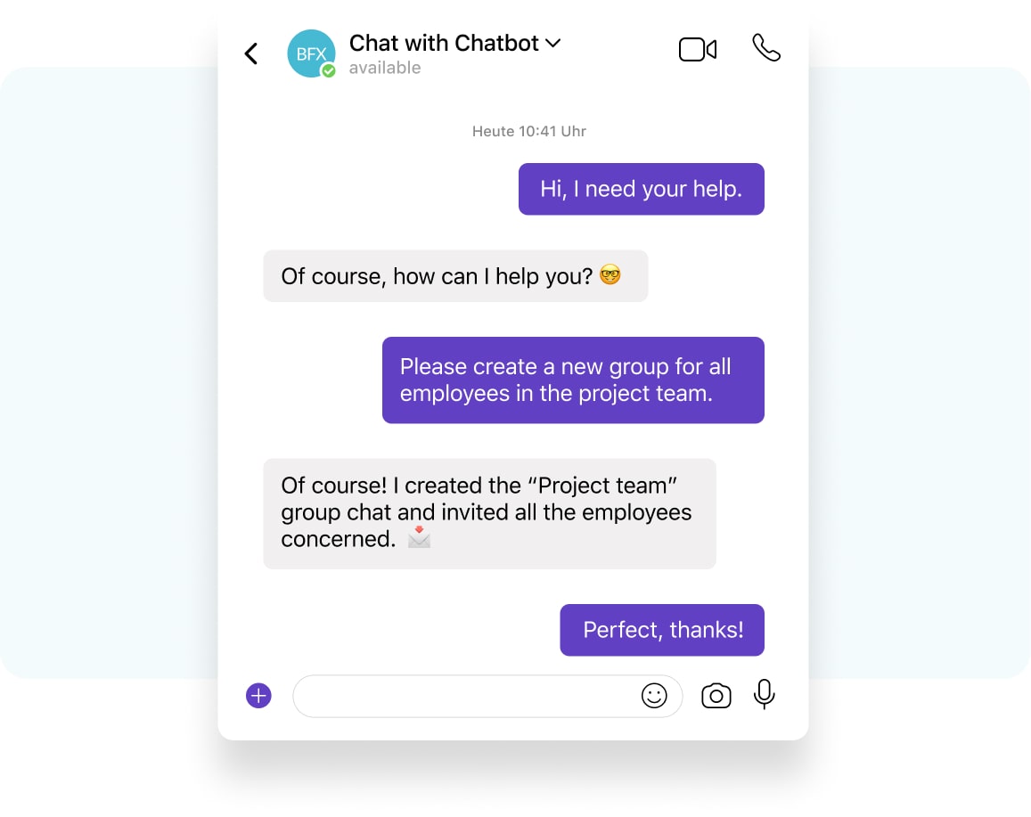 BOTfriends Teams internal communication